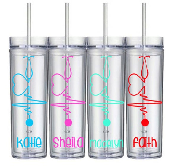 Personalized Nurse Tumbler Nurse Gift, Personalized Cup, Kick Ass Nurse, Nurse Appreciation, Stethoscope RN, LPN, NP Tumbler, Nurse Cup Il_570xn