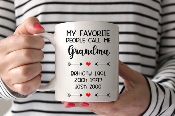 Personalized Mothers Day Coffee Mug My Favorite People Call Me Grandma Coffee Mug for Grandma Birthday Grandmother Gift any color heart Il_570xn