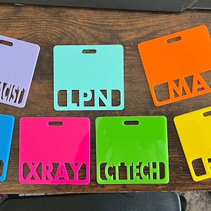 Custom badge buddy, neon brights badge buddy, Marker Parker, Medical field, teachers, Xray badge buddy RN any title hot pink