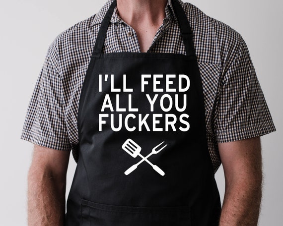 I'll feed all you fuckers funny BBQ grill master personalized apron for men, funny apron for men for him, father's day, gift for him apron Il_570xn