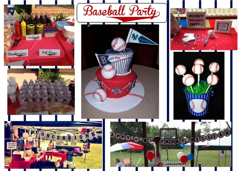 Baseball party printable party supplies NO INVITE UPrint customized card by greenmelonstudios image 1