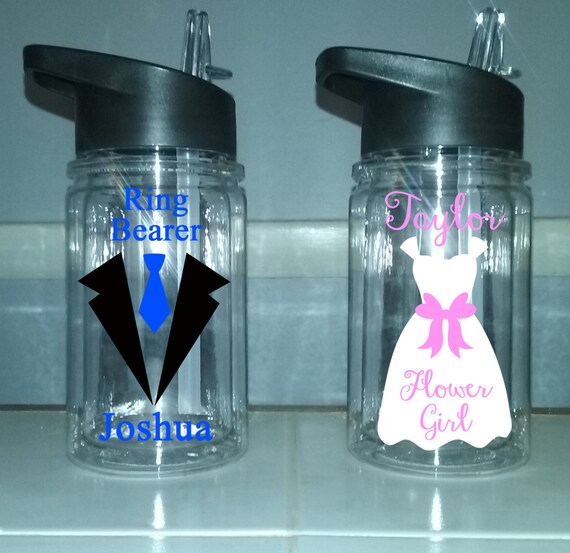 Personalized Flower girl cup, Ring Bearer cup, ONE CUP flower girl water bottle, personalized cup, wedding favor, wedding party bottle Il_570xn