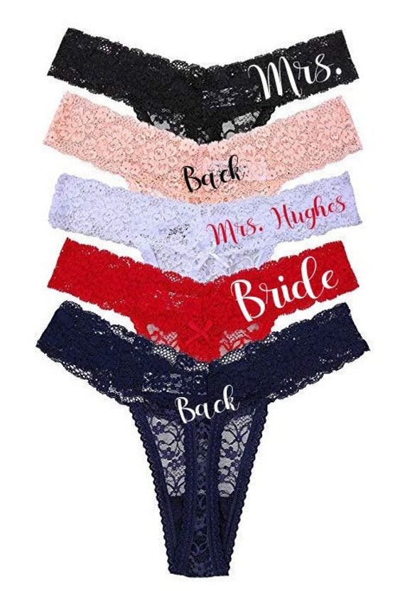 Personalized Bridal Lace Thong | Bride panty | Wedding gift | Honeymoon Lingerie | Bride Lingerie | Bride Lingerie Lace Thong | Underwear Il_570xn