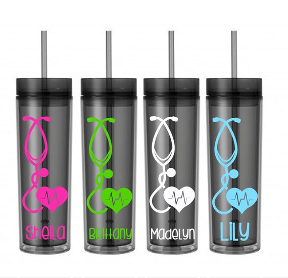 Nurse gift tumbler Nurse Gift, Personalized Cup, Heart nurse, Nurse Appreciation, Stethoscope RN, LPN, NP Tumbler, Nurse Cup Il_570xn