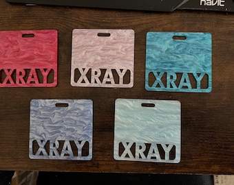 Pearl badge buddy, Custom badge buddy, Marker Parker, teachers, glitter Xray badge buddy RN, any title up to 14 characters