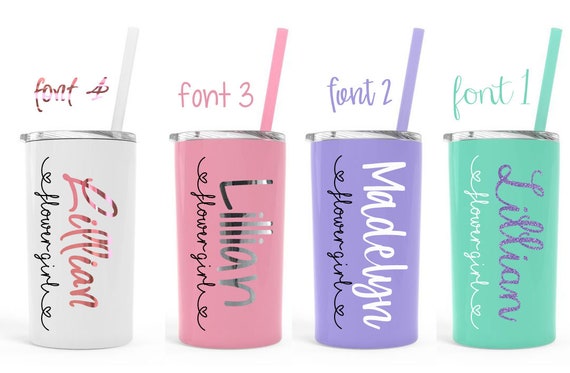 Personalized Flower girl cup, Flower girl proposal, flower girl steel cup personalized cup, wedding favor, wedding party bottle 12 oz Il_570xn