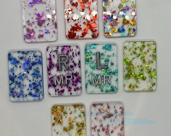 glitter flake xray markers, x-ray markers, xray marker set spring summer glittery xray marker, chunky holographic glitter