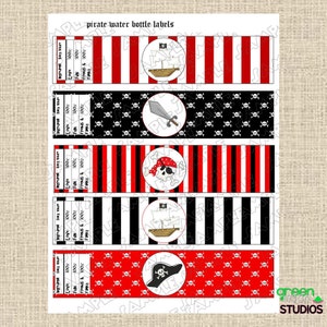 Pirate note cards food cards flat pirate party INSTANT DOWNLOAD UPrint by greenmelonstudios image 2