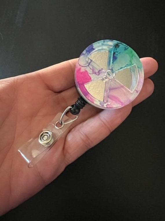 Alcohol ink Xray Badge Reel, Radiation Symbol Badge Reel, Interchangeable badge reel, CT Tech Badge Reel, Nuc Med, Radiation oncology badge Il_570xn