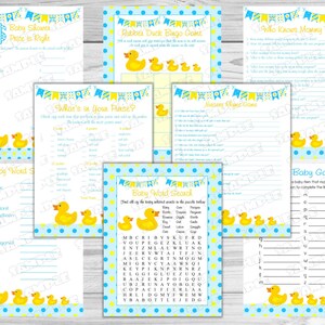 Rubber duck Baby shower games set of 8 games Printable INSTANT DOWNLOAD  UPrint  by greenmelonstudios rubber duck baby shower