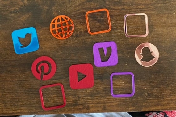 Blank Social Media Sign icons, laser cut icons, many colors to choose from, icons for making social media signs Il_570xn