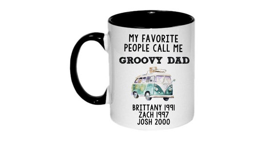 Father's day gift coffee cup VW Van my favorite people call me groovy dad father's day mug grandpa coffee cup grandfather groovy dad Il_570xn