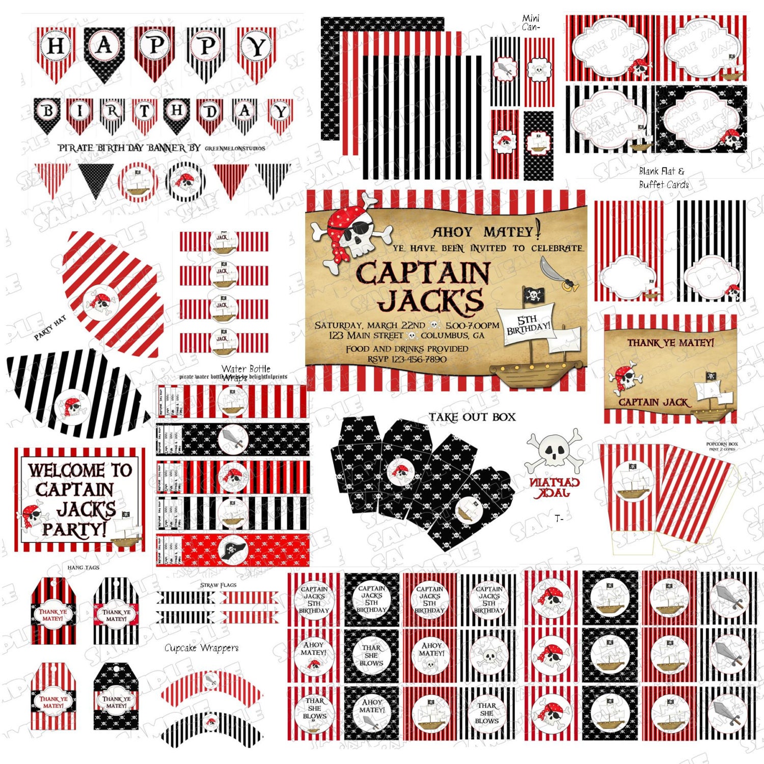 Printable Pirate Party Birthday Huge Party NO INVITE Printable - Etsy