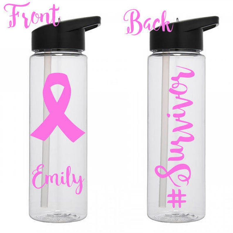 Personalized Cancer Survivor Water Bottle Cancer 24 Oz Etsy