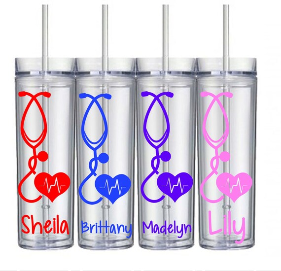 Nurse gift tumbler Nurse Gift, Personalized Cup, Heart nurse, Nurse Appreciation, Stethoscope RN, LPN, NP Tumbler, Nurse Cup Il_570xn