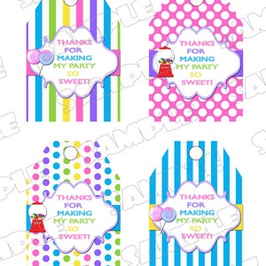 Candy party sweet shoppe party Huge birthday printable party supplies UPrint customized card by greenmelonstudios image 5