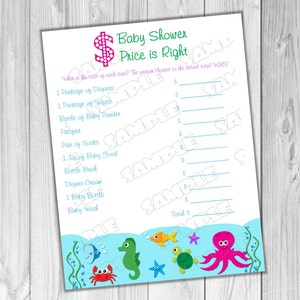 Under The Sea Baby Shower Games Who Knows Mommy Best Printable Etsy