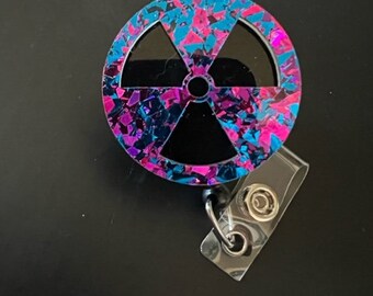 Glitter Xray Badge Reel, Radiation Symbol Badge Reel, Interchangeable badge reel, Xray Badge Reel, CT Tech Badge Reel, Nuc Med, Radiation