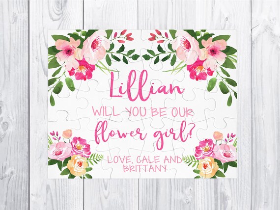 Flower Girl puzzle gift Flower Girl Proposal Will You Be My Flower Girl Proposal Gift Proposal Puzzle Flower Girl 30 piece puzzle Il_570xn