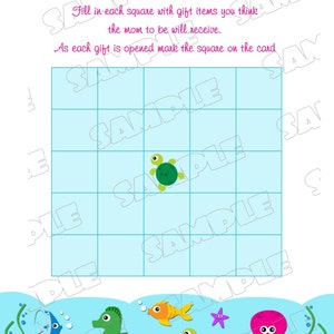 Under the sea Baby shower games bingo game Printable INSTANT DOWNLOAD UPrint by greenmelonstudios under the sea baby shower image 2