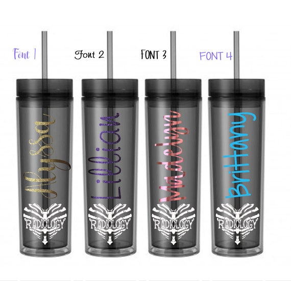 Personalized Radiology Tech tumbler 16 oz acrylic tumbler radiologist Stainless Steel with straw Ultrasound, PVL, CT, MRI, Xray, x-ray tech Il_570xn