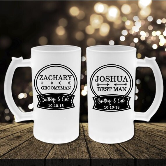 Groomsman Gift Ideas Personalized Frosted Beer Mug, Groomsman Beer Mug, Best Man Beer Stein Wedding Party Gifts, Groomsmen Beer Stein Il_570xn