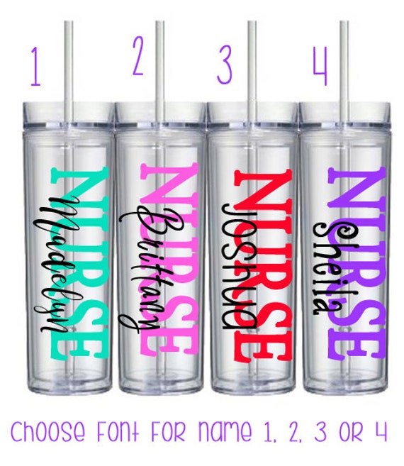 Personalized Nurse tumbler skinny Nurse Gift, Personalized Cup, Nurse Appreciation, Tumbler, Nurse cup, Nurse double wall insulated tumbler Il_570xn