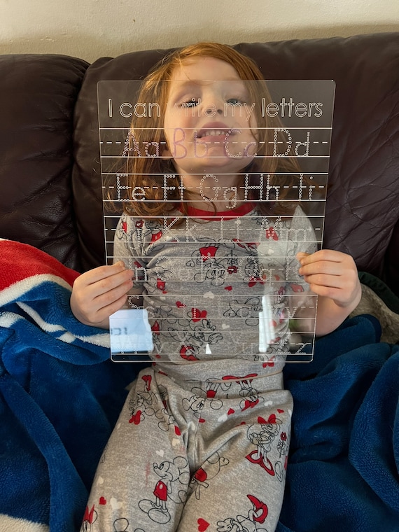 Large size Letter Tracing Board, Alphabet Kids Tracing Board, Dry Erase Tracing Board, Reusable