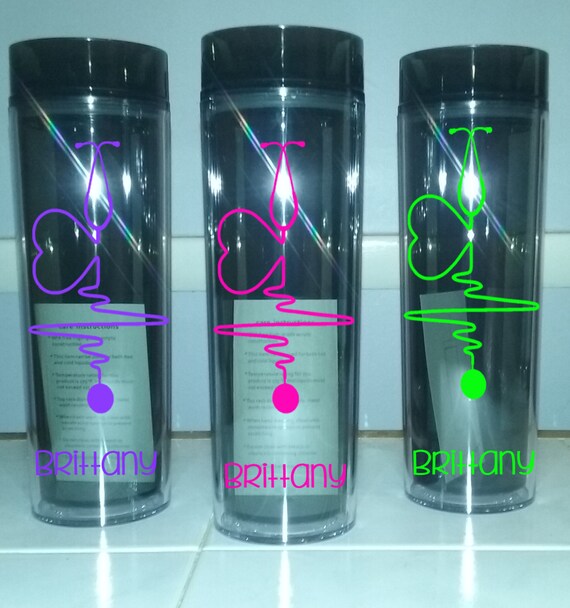 Personalized Nurse Tumbler, Nurse Gift, Personalized Cup, Heart nurse, Nurse Appreciation, Stethoscope RN, LPN, NP Tumbler, Nurse Cup Il_570xn