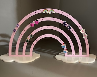 Rainbow Earring Stand, Earring Organizer, Gift for Girls, Acrylic Rainbow Cloud Earring Display, Acrylic Earring Stand many colors available