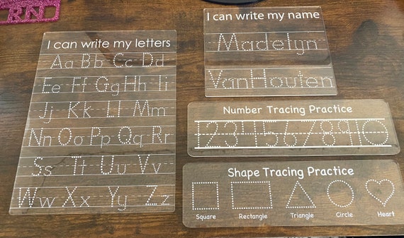 Name Tracing Board, Kids Tracing Board, Dry Erase Tracing Board, Reusable Tracing Board, Kids Letter Practice Board, Letter Tracing Board Il_570xn