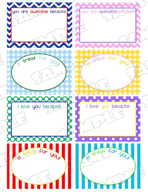 School lunch cards school lunchbox cards printable lunchbox | Etsy