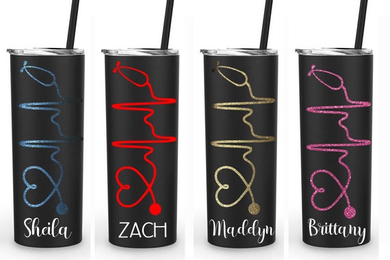 Nurse cup | Stainless Steel Tumbler | Nurse gift | RN gift | Grad gift | Gifts for nurses | Hospital | Heartbeat Stethoscope personalized Il_570xn