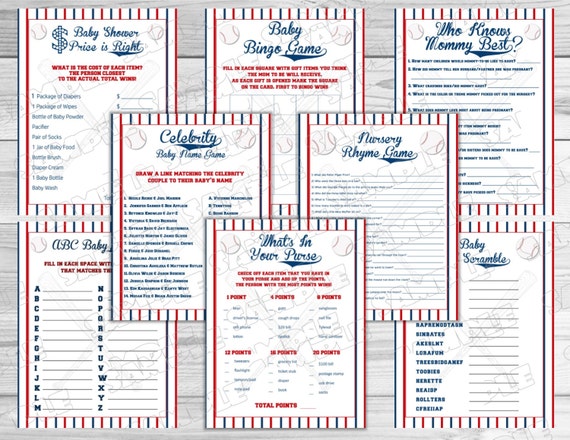 baseball themed baby shower games