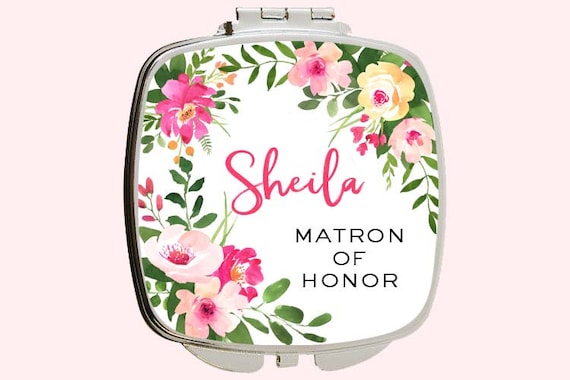 Maid of honor matron compact mirror Wedding party gift for Compact Mirror personalized for Bridal Gift Custom Personalized Compact Mirror Il_570xn