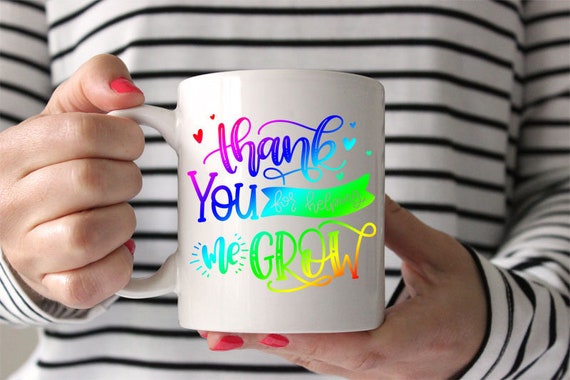 Teacher appreciation gift thank you for helping me grow coffee mug teacher gift teacher appreciation teacher coffee gift teacher's aide Il_570xn