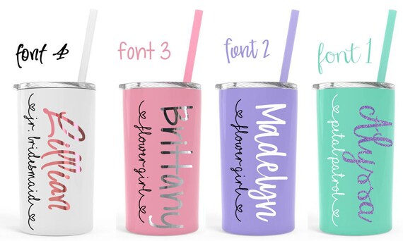 Flower girl cup, Junior Bridesmaid gift, Flower girl proposal, flower girl steel cup personalized cup, petal patrol, wedding party 12 oz cup Il_570xn