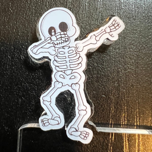Skeleton dab badge topper, ID badge topper, Radiology gift, Nurse gift, medical badge topper, badge buddy topper dab skeleton