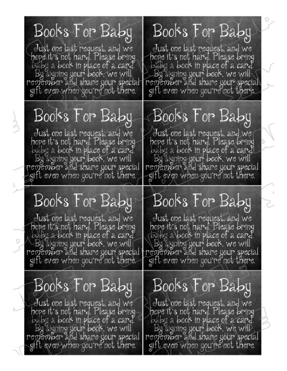Chalkboard Baby shower book request insert cards Printable INSTANT DOWNLOAD UPrint by greenmelonstudios chalkboard chalk baby shower Il_570xn