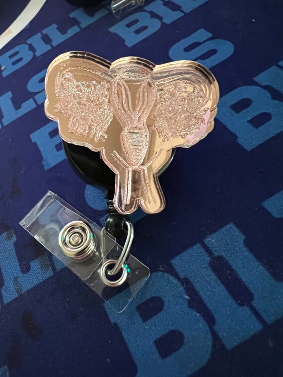 Floral uterus badge reel, interchangeable badge reel, rose gold badge reel, nurse badge reel, gynecology badge reel,OB badge reels Il_570xn