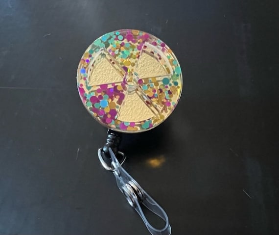 Confetti Xray Badge Reel, Radiation Symbol Badge Reel, Interchangeable badge reel, Xray Badge Reel, CT Tech Badge Reel, Nuc Med, Radiation Il_570xn