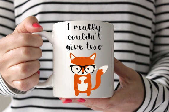 I really couldn't give 2 fox funny coffee mug adult coffee mug funny coffee mug gift mug funny mug humorous mug coffee mug present Il_570xn