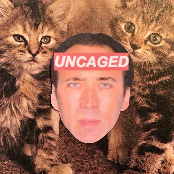 Nic Cage Uncaged Aesthetic Sticker or Magnet