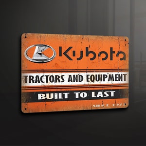 Tracteurs et équipement Kubota - Plaque en métal Plaque en métal Décoration murale Décoration Signalisation