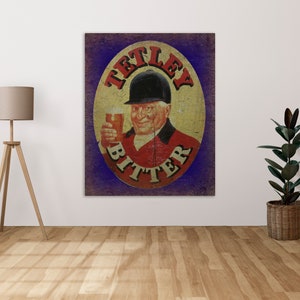 Tetley Bitter Beer Ale Annuncio - Targa in metallo Targa in metallo Decorazione artistica da parete Segnaletica