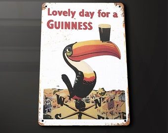 Lovely day for a Guinness Pub Beer Bar - Metallschild Metallplakette Wandkunst Dekor Beschilderung