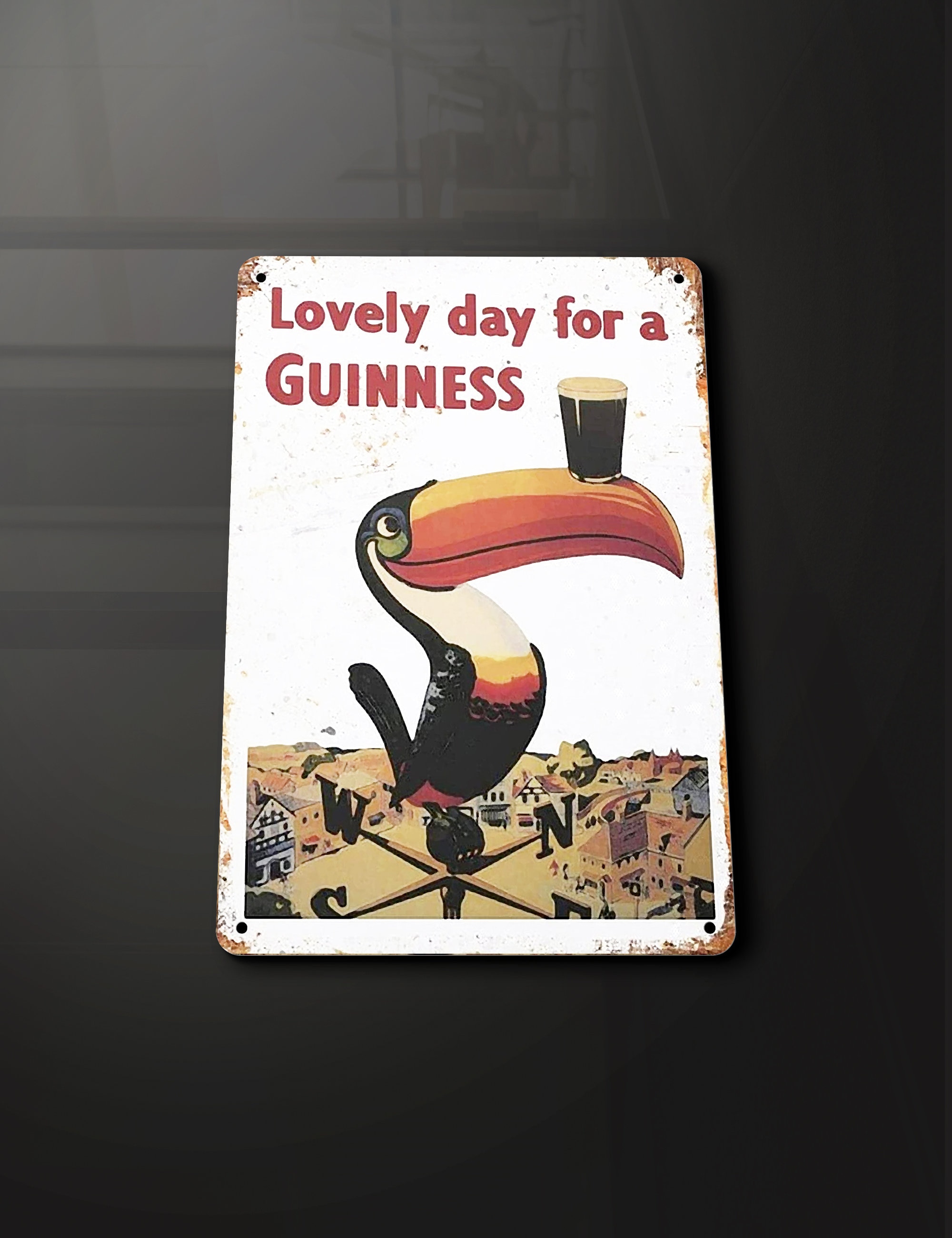 Lovely day for a Guinness  Pub Beer Bar - Metal Sign Metal Plaque Wall Art decor Signage