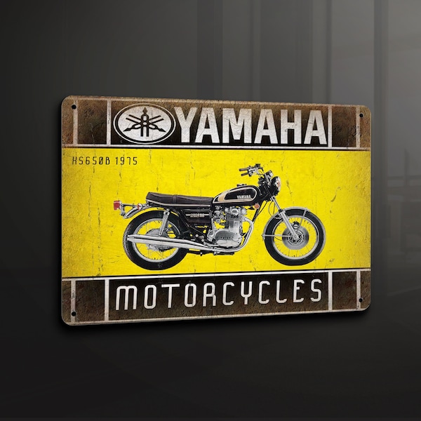 Yamaha Motorcycles - Metal Sign Metal Plaque Wall Art decor Signage