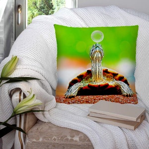 Tortuga Tortuga Burbuja Lindo Brillante - Fotografía Terciopelo Super Suave Almohada Decorativa Tirar Cojín, Funda de Estuche o con Relleno Terciopelo de Lujo