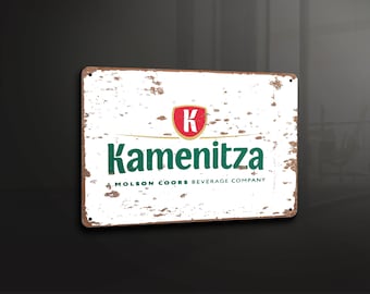 White Kamenitza Bulgaria Beer Drink  - Metal Sign Metal Plaque Wall Art decor Signage